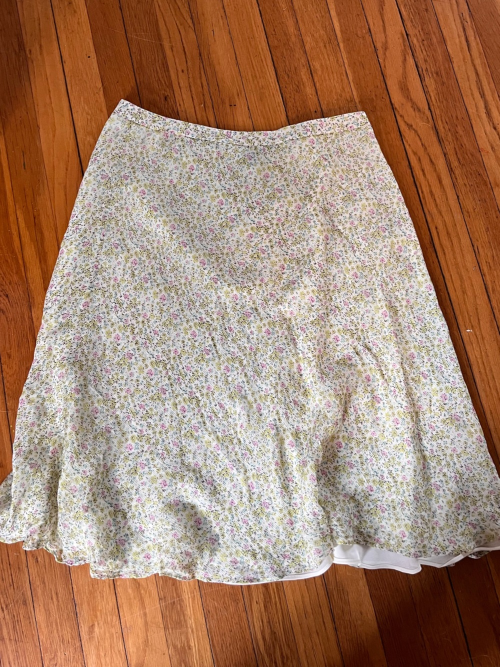 Kate Hill silk floral midi skirt